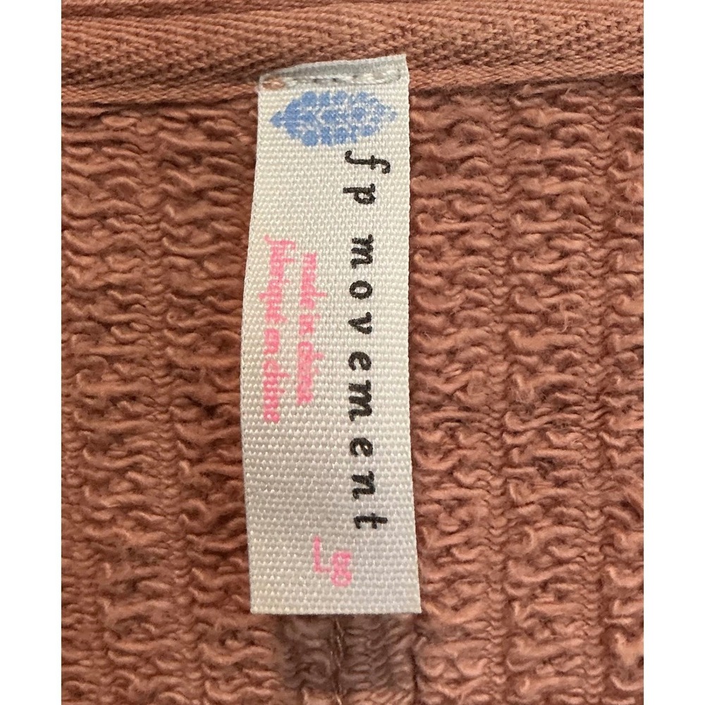 Free People Movement Dream Catcher Hoodie Oversized Rose Pink Crochet Lace Large - Picture 4 of 5